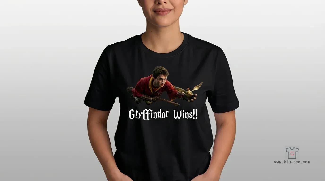 Griffyndor Wins! playera negra tamaño XL